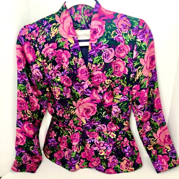 Vintage Richard Warren floral blouse - Picture 1 of 12